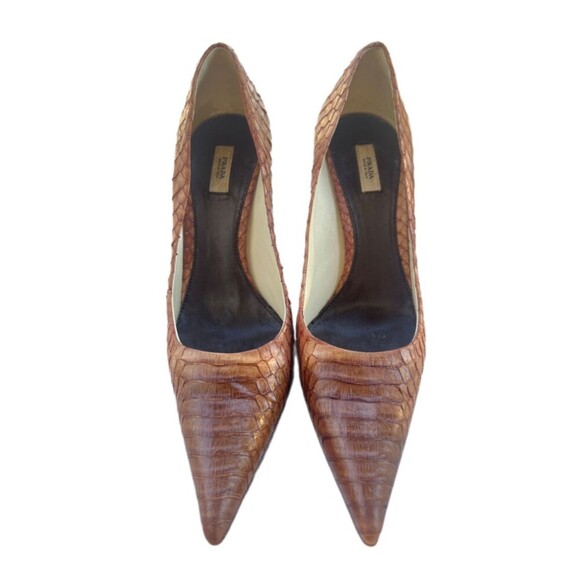 Prada Women's Python Snakeskin Pointed Toe Pumps - Picture 3 of 12